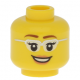 LEGO női fej szemüveg mintával, sárga (21027)